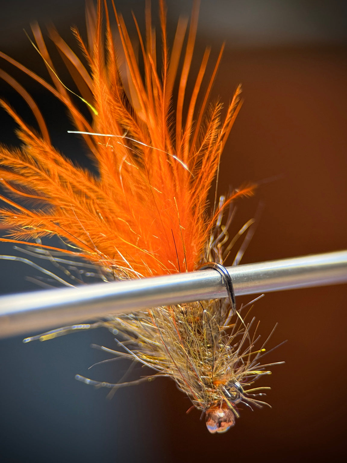 Balanced Leech - Burnt Toast fly side view