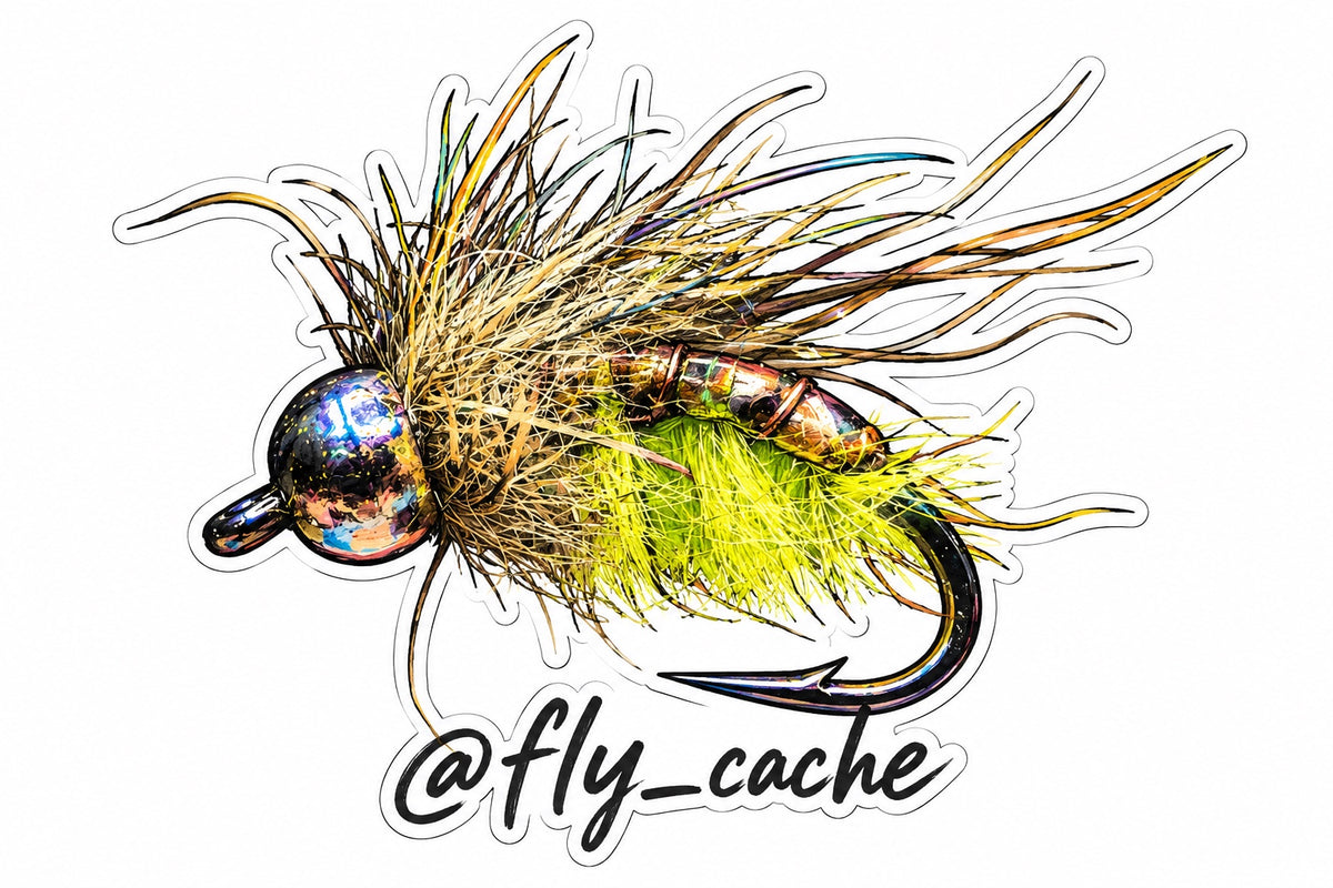 Fly Cache nymph fly sticker